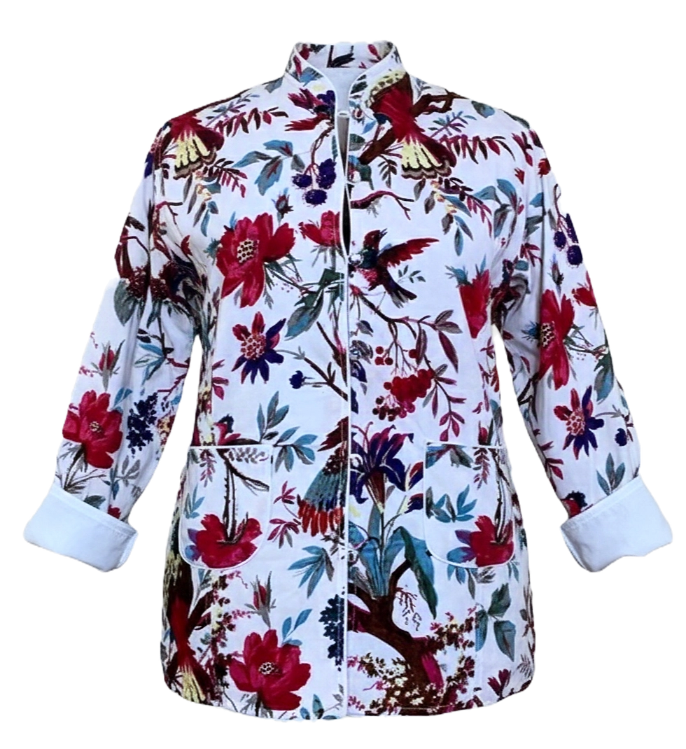 Giacca in Velluto Spring Paradise Bird