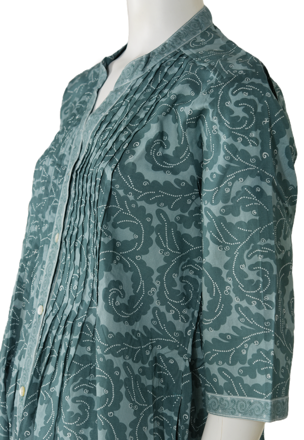 Miniature : Grande Chemise Longue en Coton "Aura Turchese"