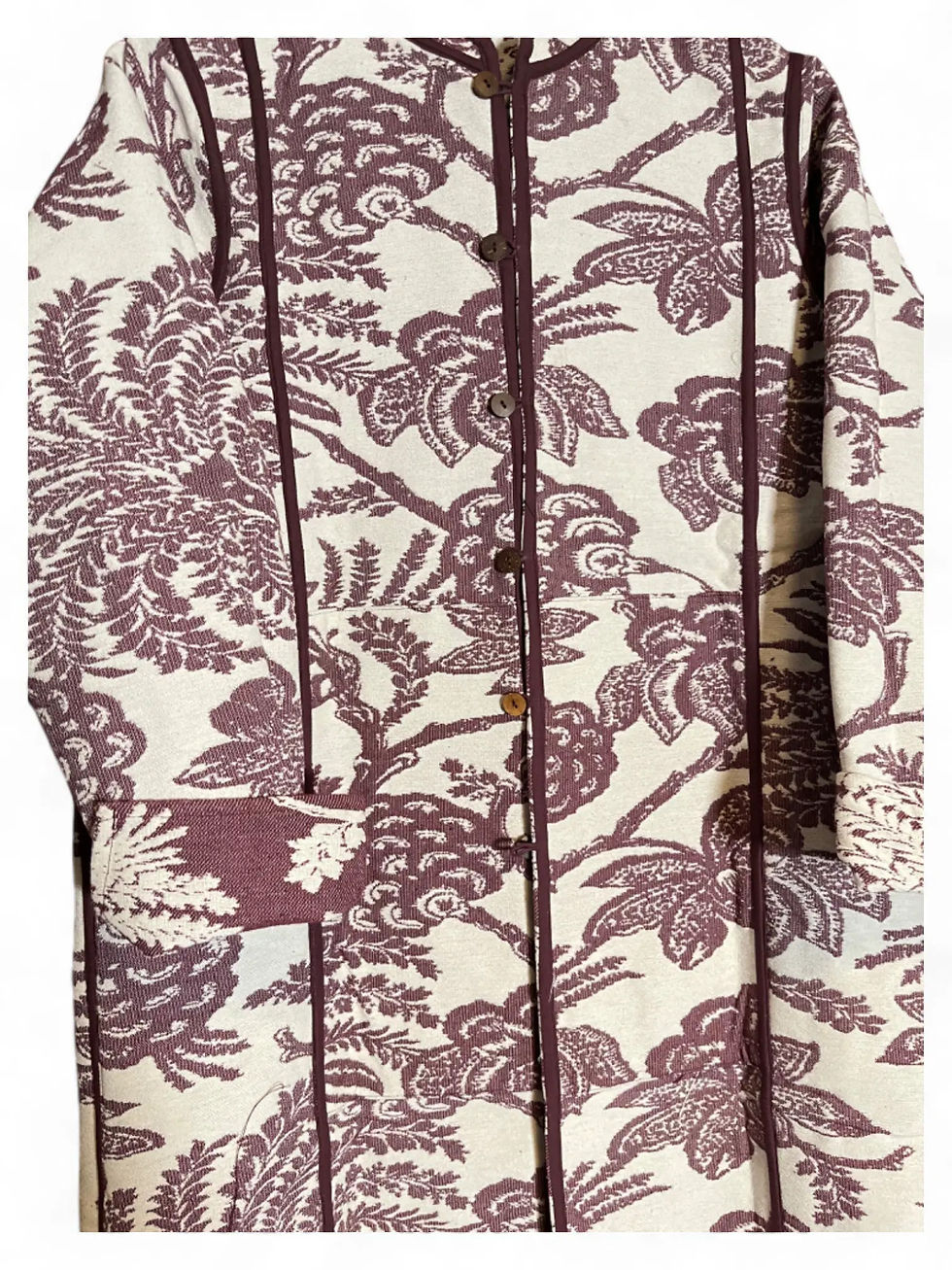 Miniature : Manteau Coton Jacquard Rouge