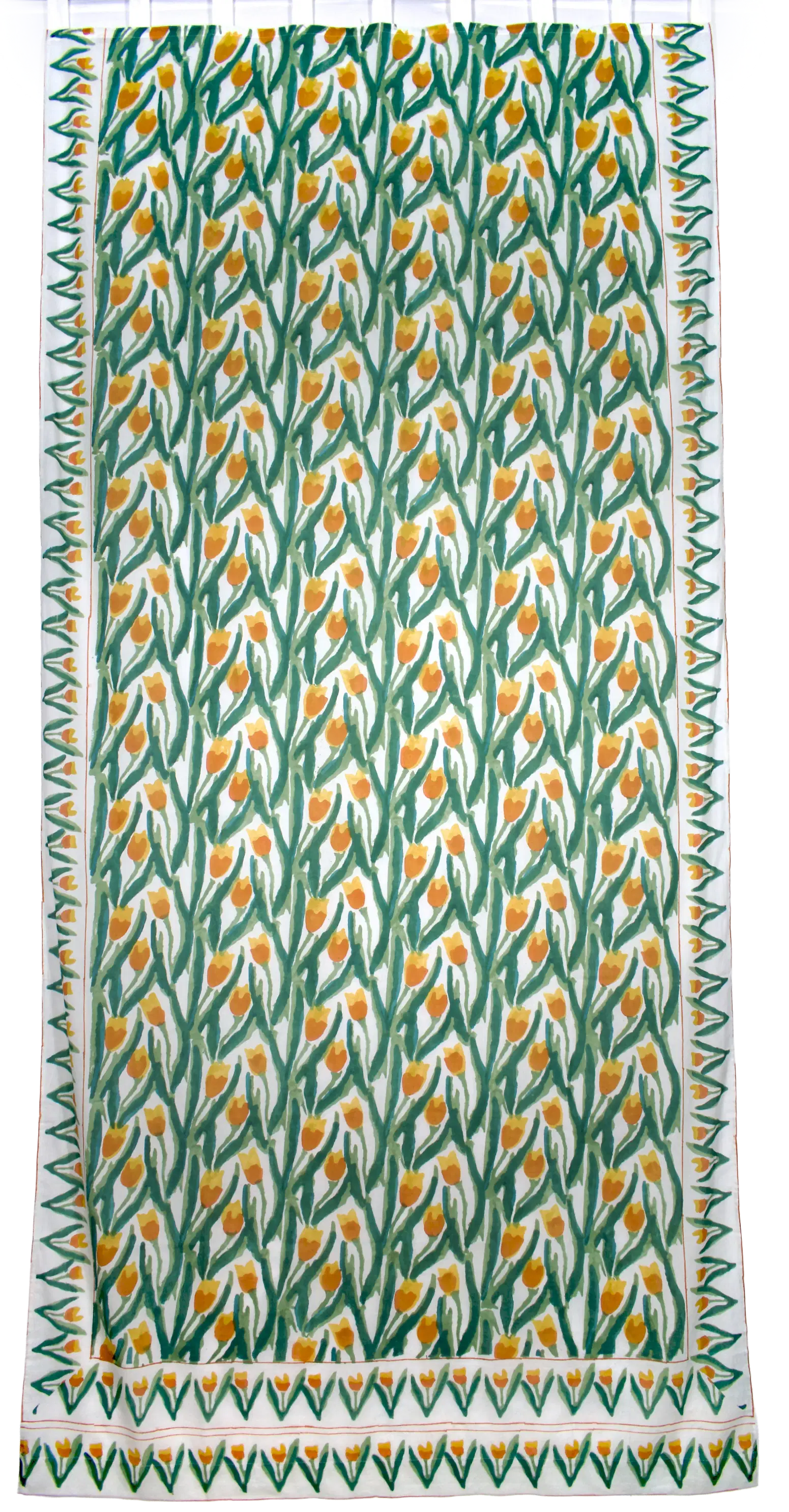 Yellow Tulip Cotton Curtain 300x150cm (118x59in)