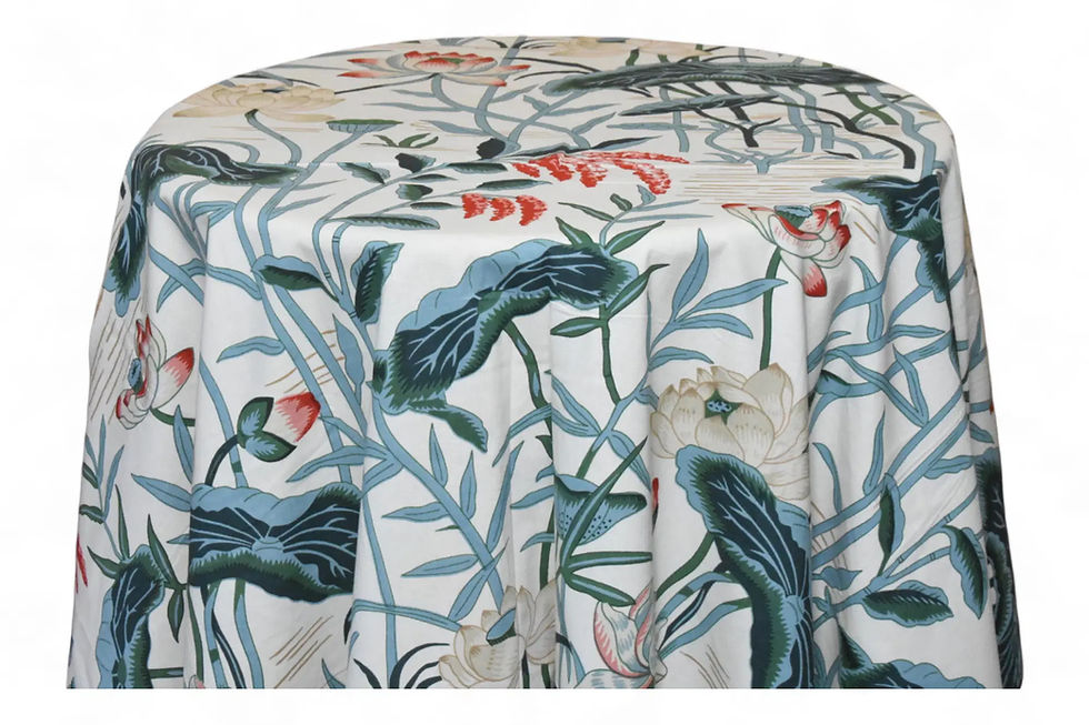 Thumbnail: Big Lotus Cotton Round Tablecloth