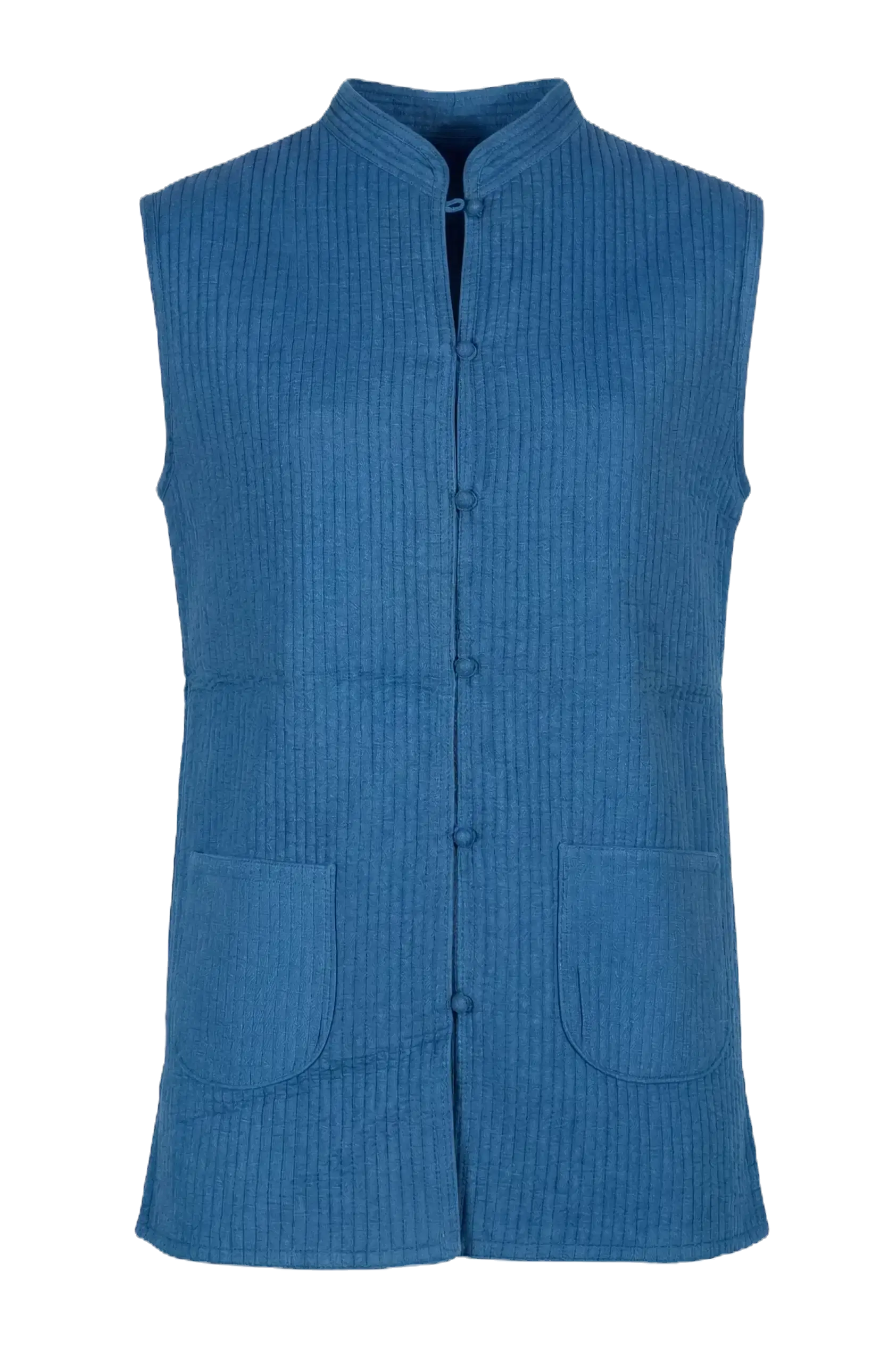 Gilet en Coton Réversible "Kyoto Bleu"