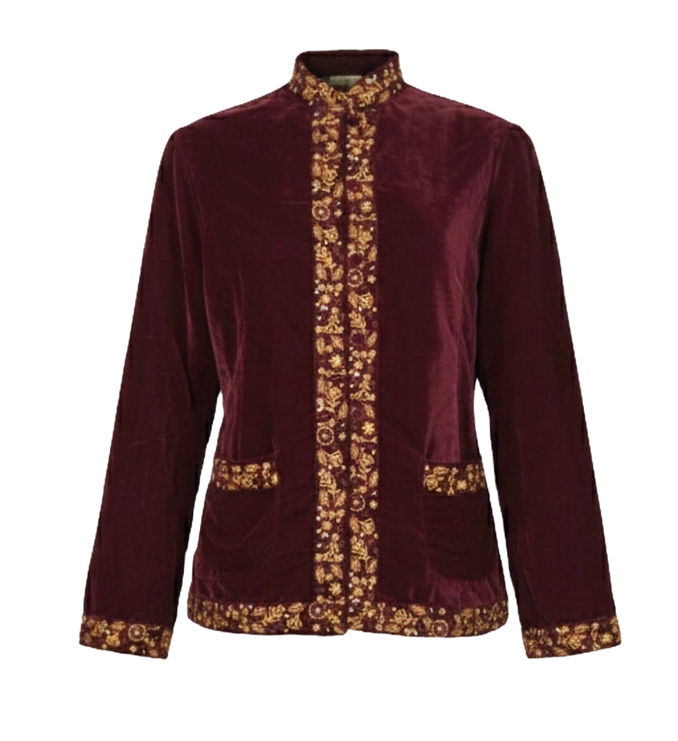 Giacca Velluto con Ricami Rubel