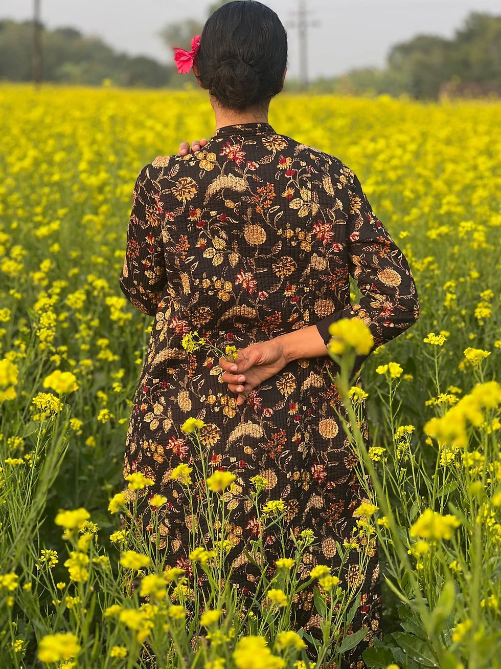 Miniatura: Cappotto Daya ~ Floreale Nero