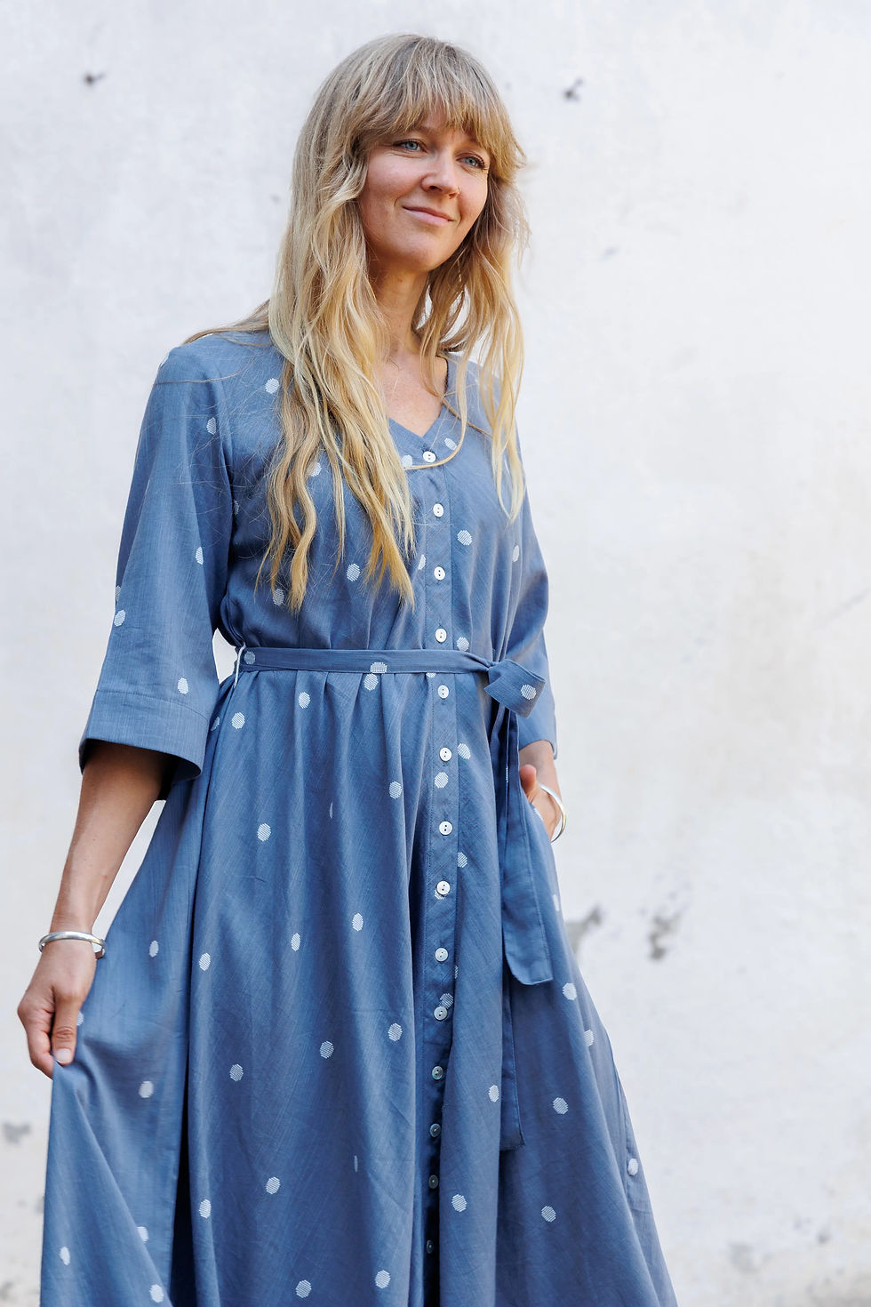 Miniatura: Abito Fascia Venus ~ Jamdani Blu