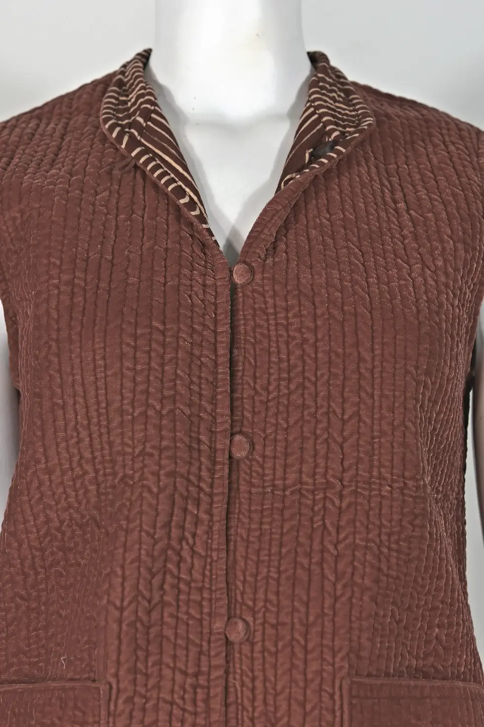Miniaturbild: Wendbares Samt-Baumwoll-Gilet "Rost"