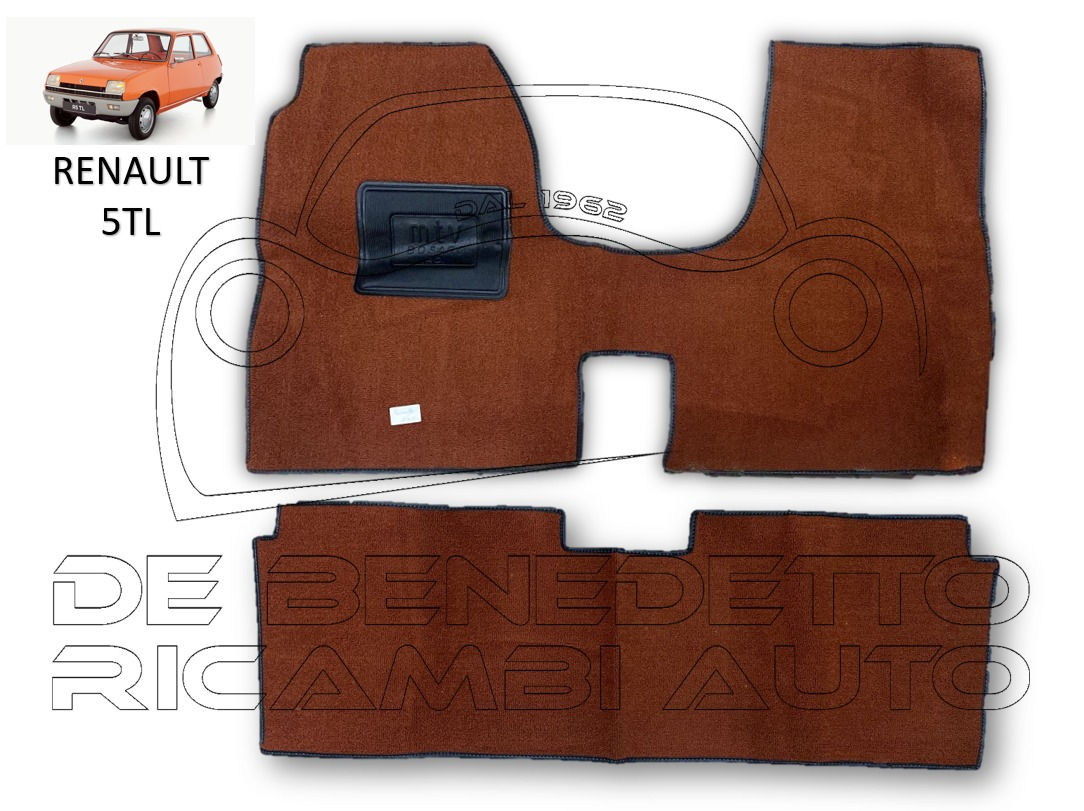 SERIE TAPPETI IN MOQUETTE MARRONI RENAULT 5 TL