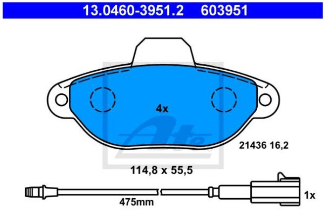 603951 PASTIGLIE FRENO ANTERIORI FIAT LANCIA