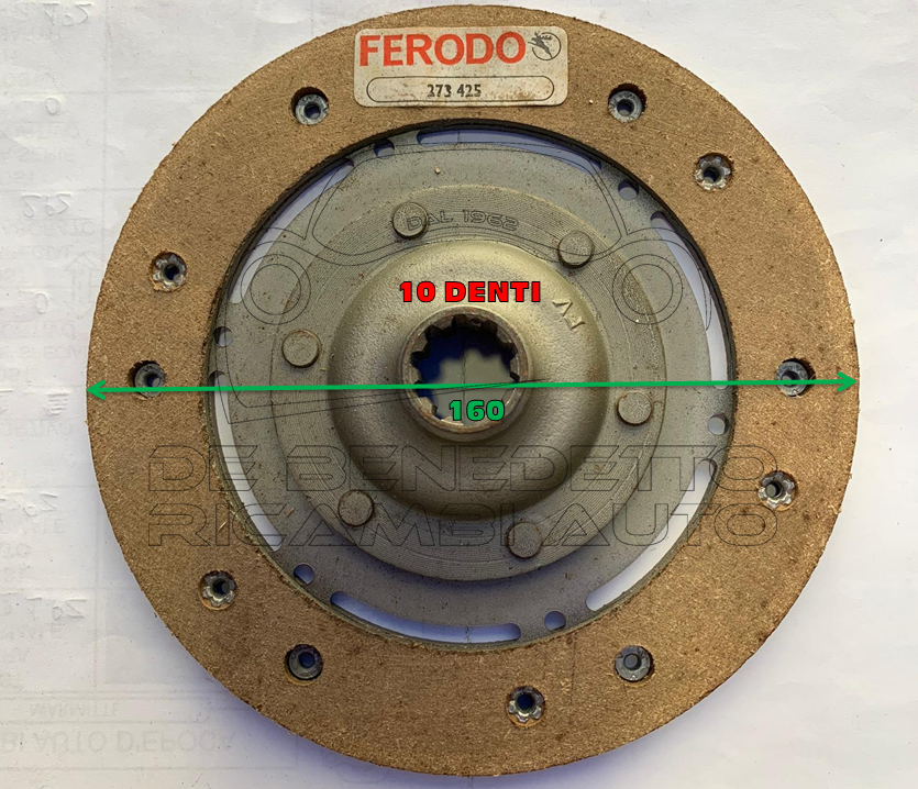 DISCO FRIZIONE  CITROEN DYANE 4/6 2CV AMI 6 ø160 10 DENTI 1421CI