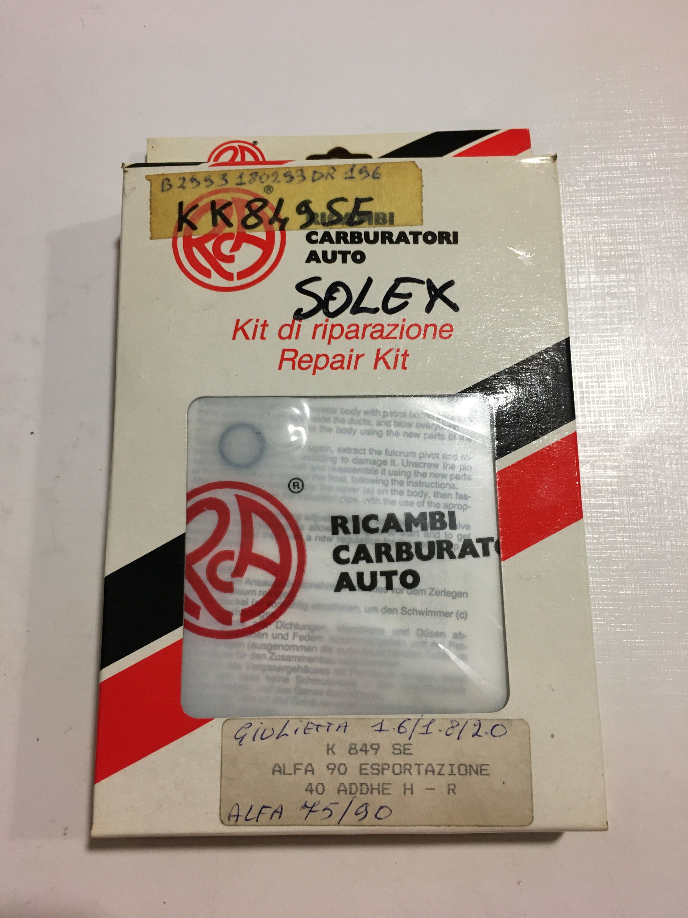 K849SE KIT GUARNIZIONI CARBURATORE ALFA ROMEO 90, BMW ALPINA