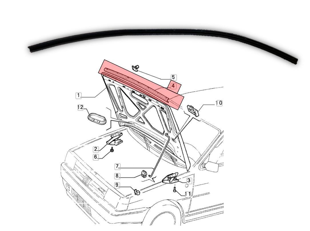 7692857 GUARNIZIONE COFANO ANTERIORE FIAT TIPO