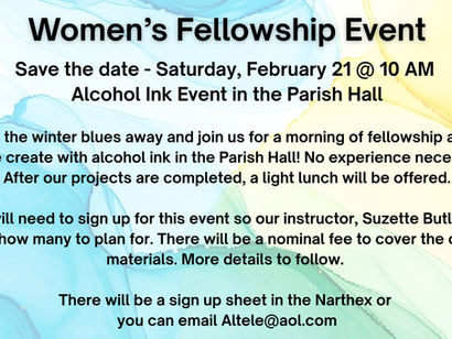 Women's Fellowship Event - Alcohol Ink Fun!