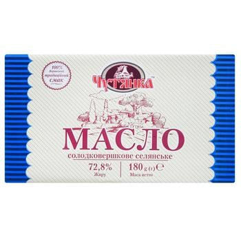 Масло с/в ТМ "Чутянка" Селянське 72,8% 180г/20 фольга