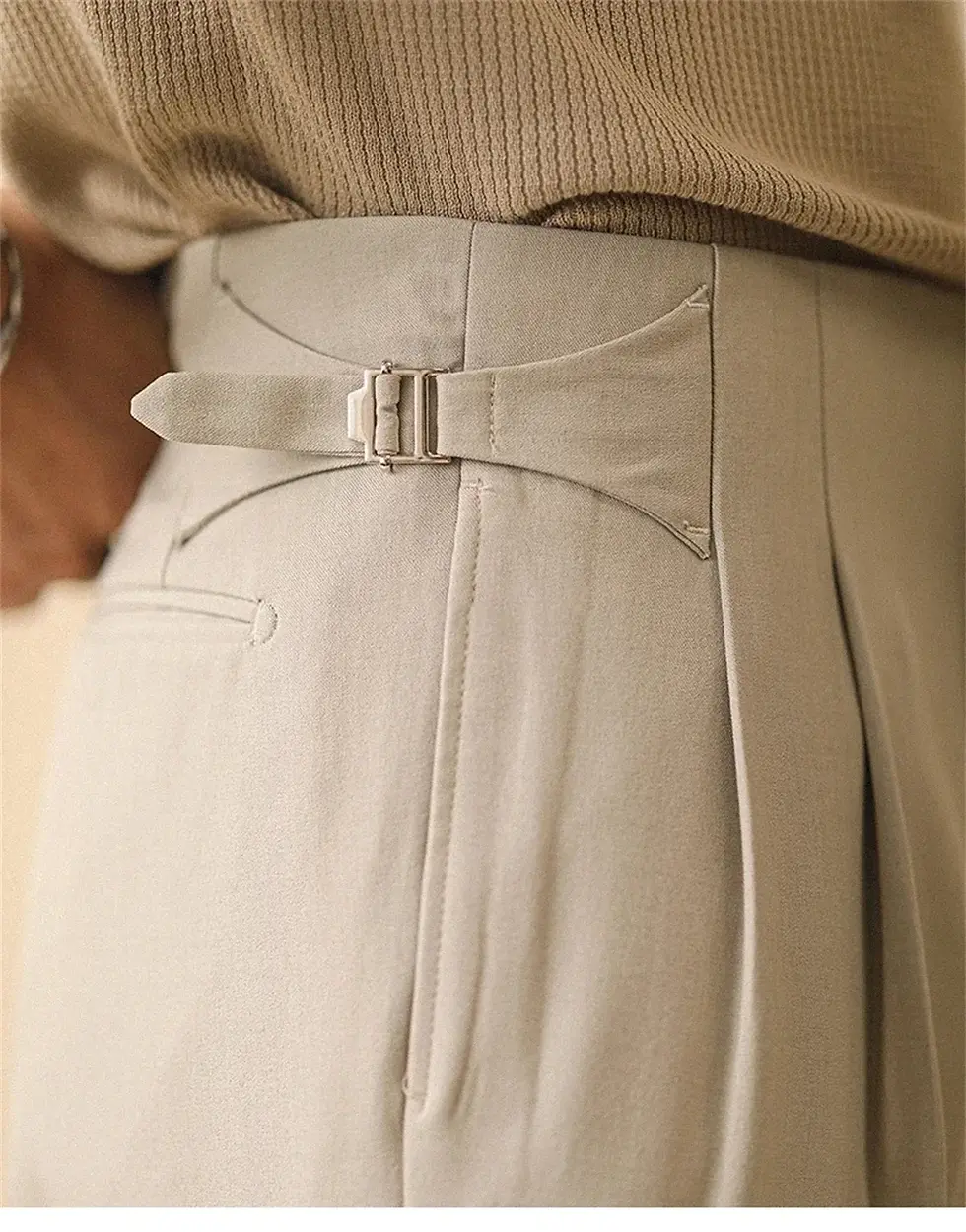 Miniatura: New Men's Summer Straight Pants Paris Button Non Ironing Loose Fitting Business