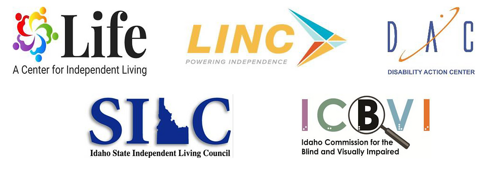 logos for LIFE, LINC, DAC, Idaho SILC and ICBVI