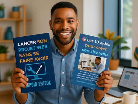 Un entrepreneur heureux d'utiliser les 2 guides d'Espoir Enjeux pour réaliser son projet web