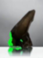 Smoky Quartz crystal with glowing green Hyalite Opal from Namibia – raw specimen for collectors