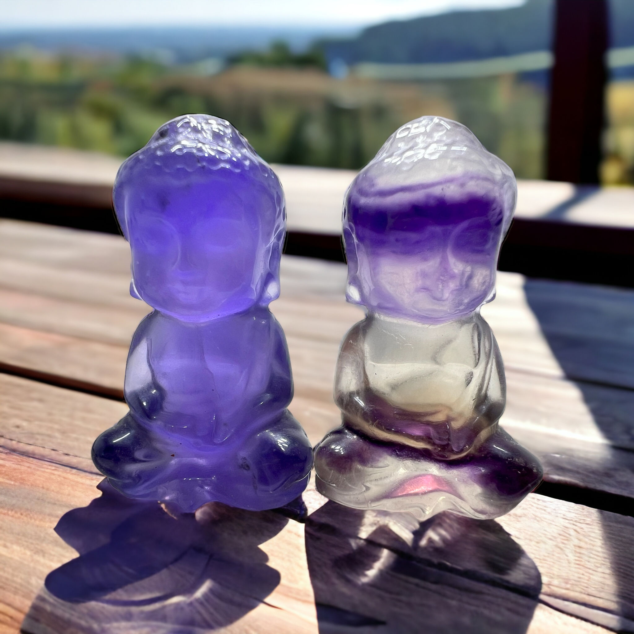 Rainbow Fluorite Buddha Carving - You Choose