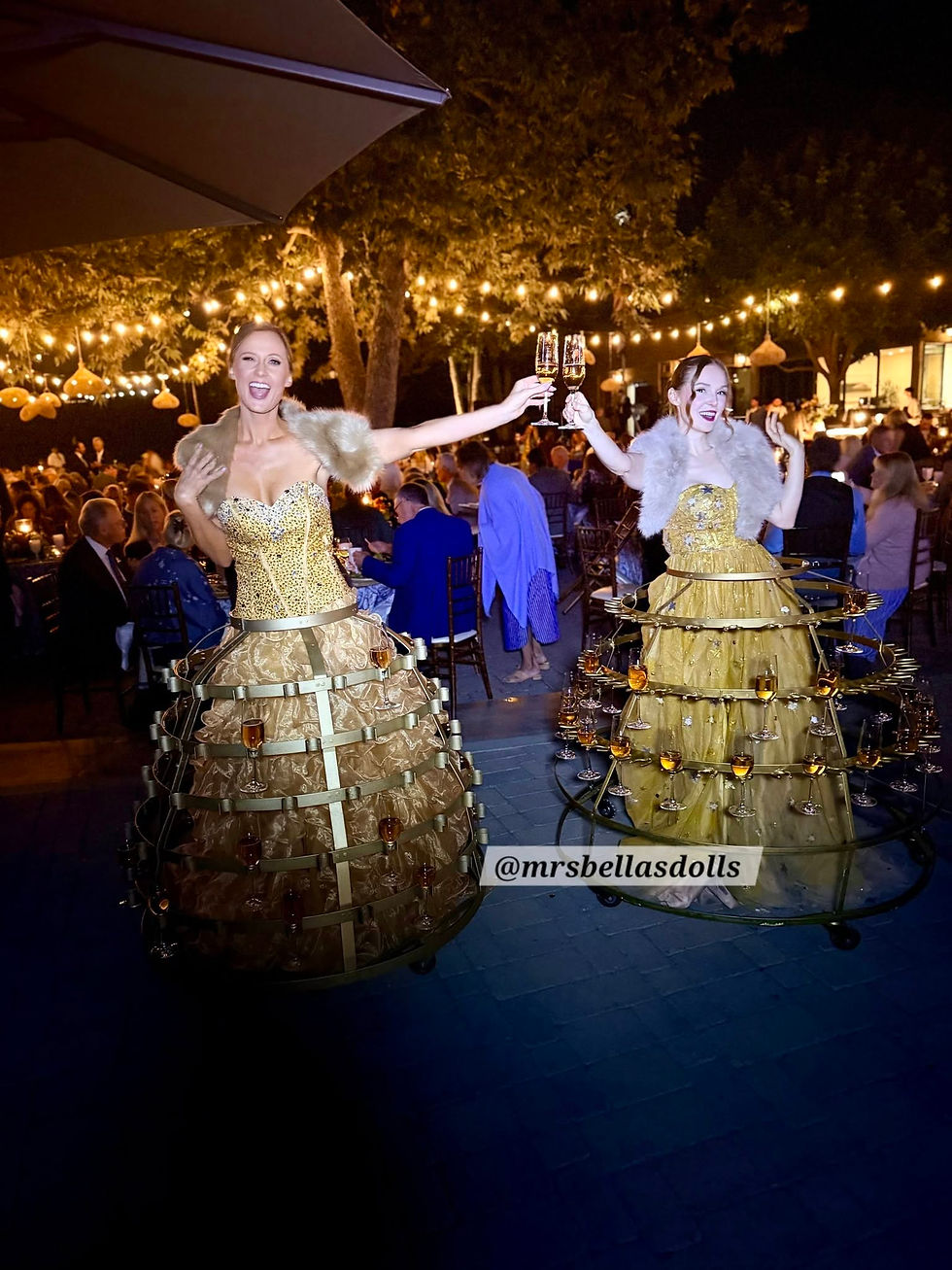 Golden champagne skirts