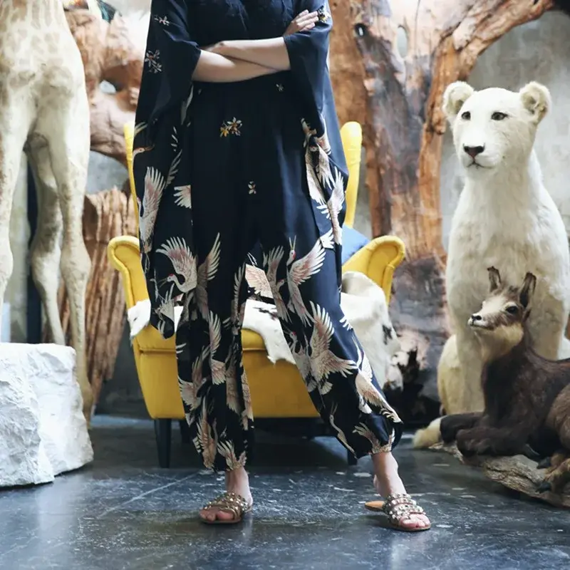 Thumbnail: Japanese Streetwear Kimono Cardigan Long Loose Blouse Women Summer Cover Up Top