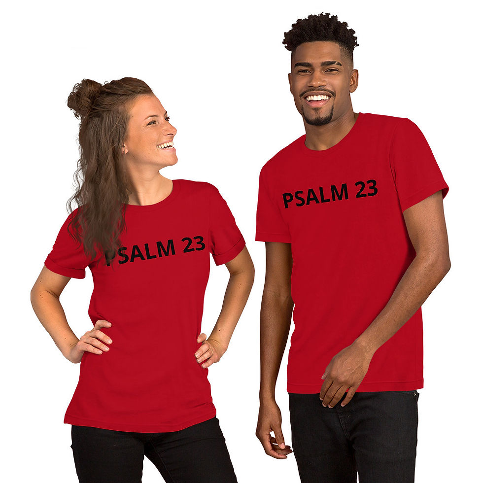 Thumbnail: Short-sleeve unisex t-shirt PSALM 23 w/ black letters