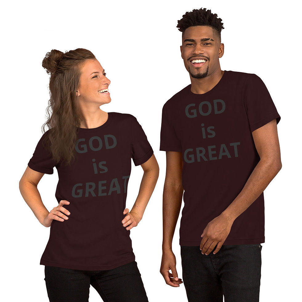 Miniature : Short-sleeve unisex t-shirt GOD is GREAT in black