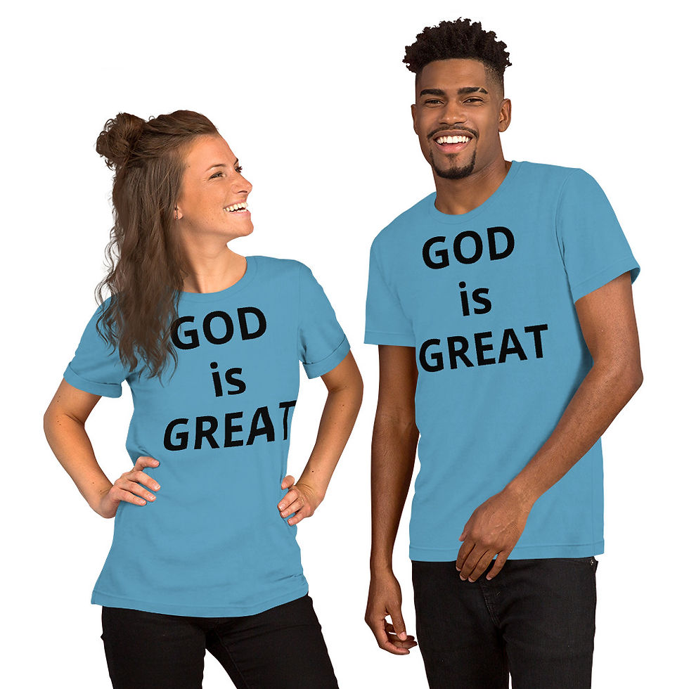 Miniature : Short-sleeve unisex t-shirt GOD is GREAT in black