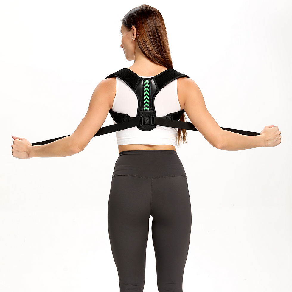 Thumbnail: Shoulder Support Adjustable Back Pain Support Posture Corrector Brace Belt Strap