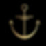 Black and gold nautical anchor symbolizing stability, grounding, and resilience, set against a clean background.