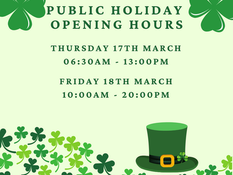 Public Holiday Opening Hours