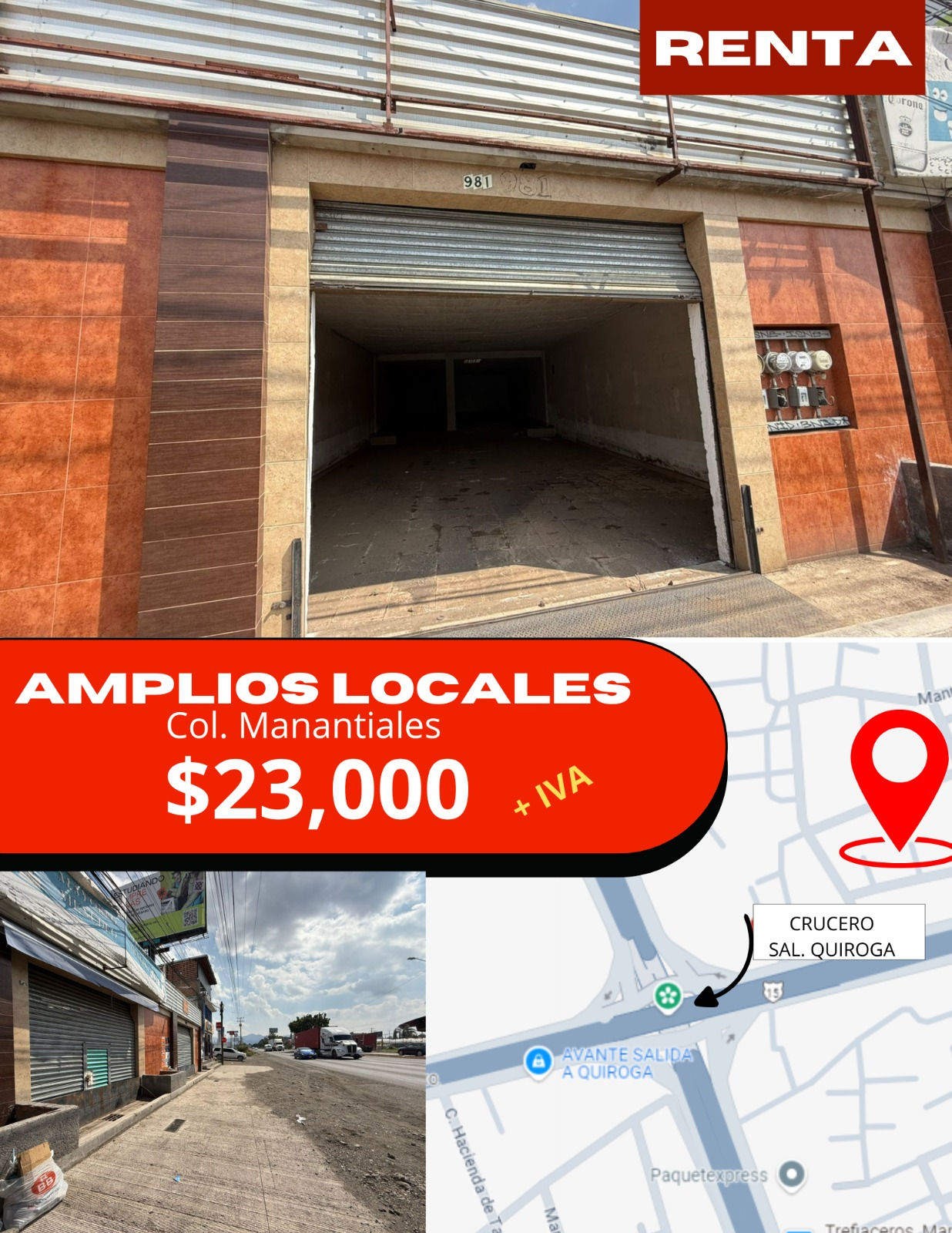 🚀 LOCAL EN RENTA LIBRAMIENTO (ALTURA MANANTIALES)