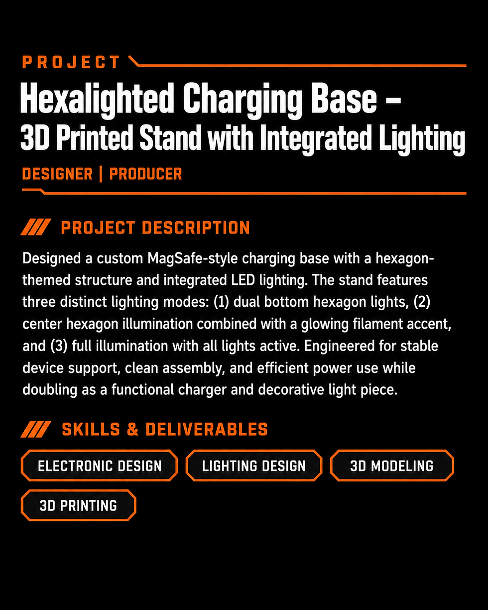 Custom Lighted Charging Stand info