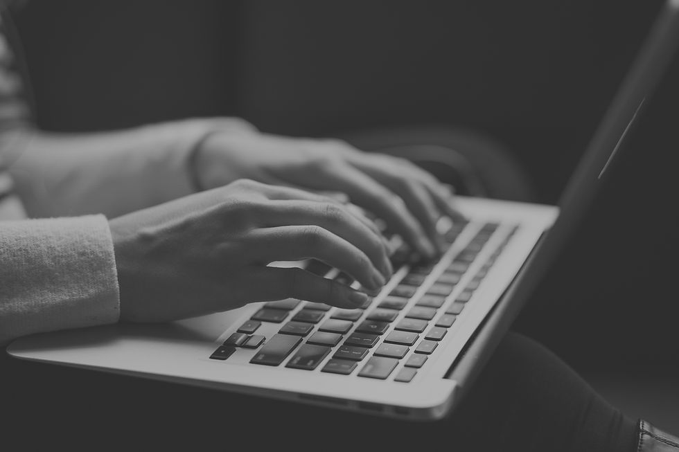 Typing on Laptop