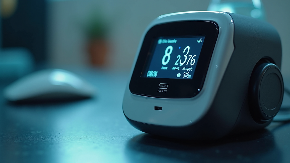 Close-up view of a modern tourniquet device with digital display