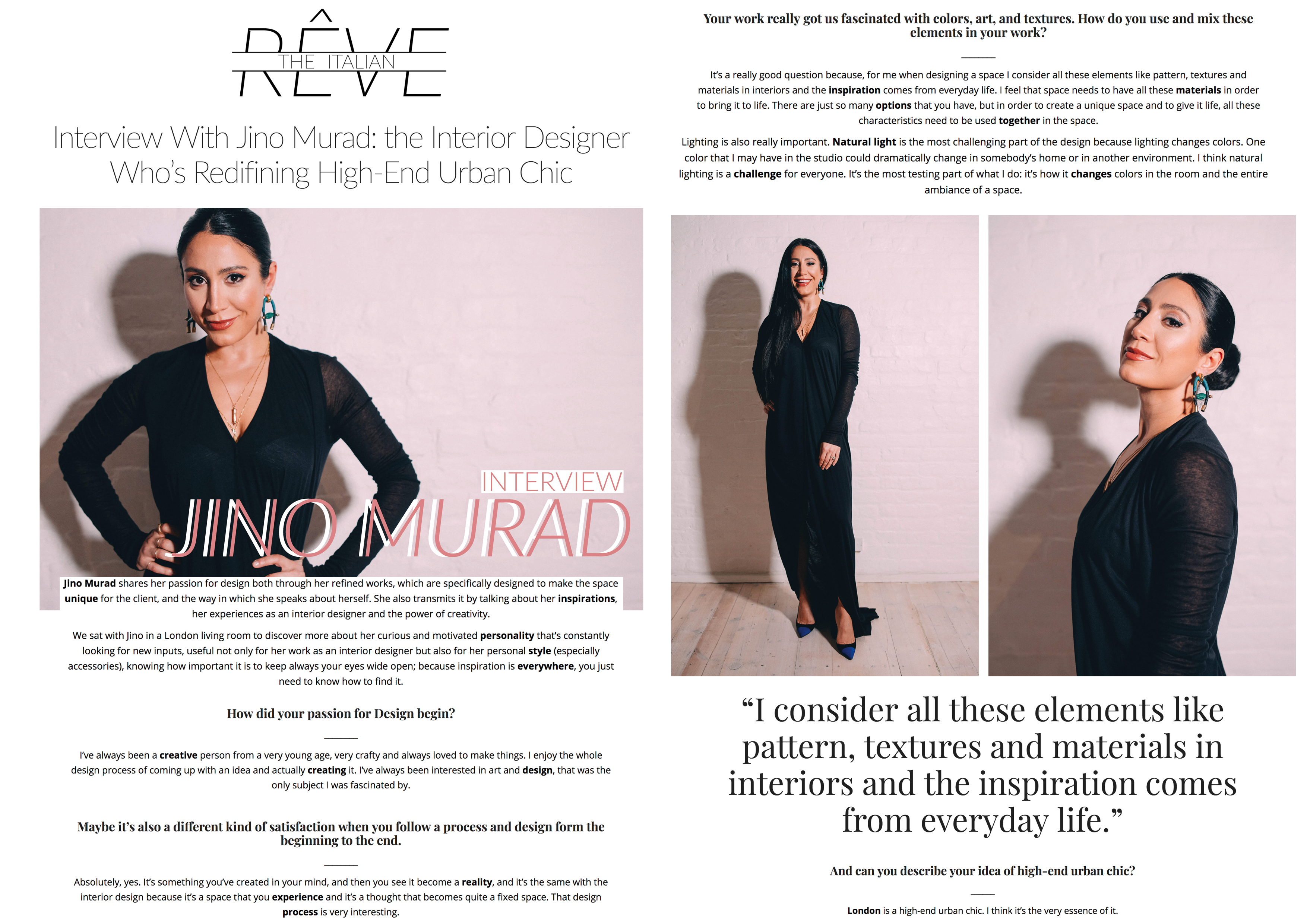 Interviewed by A. Corà for Rêve