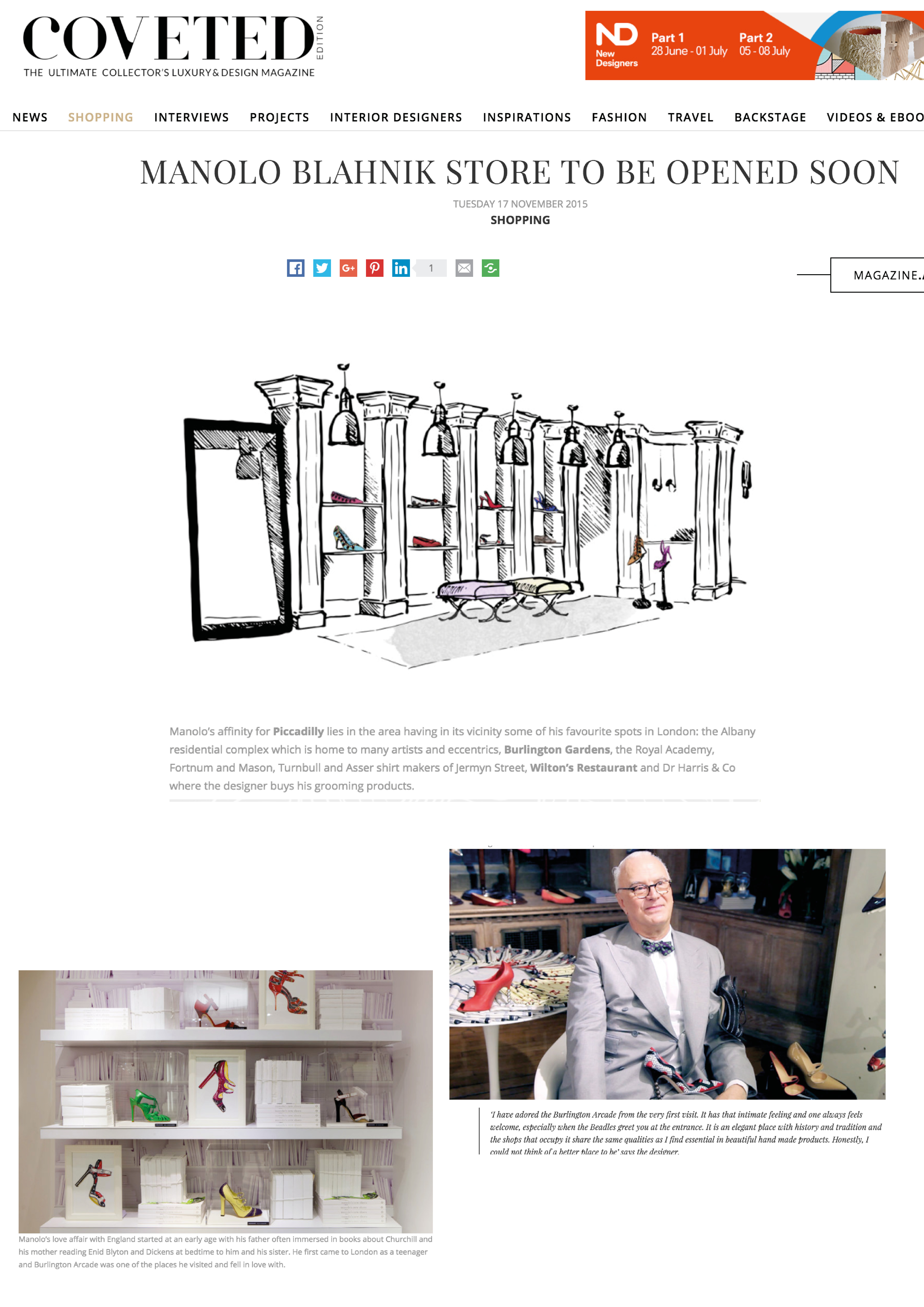 Manolo Blahnik Store opening soon
