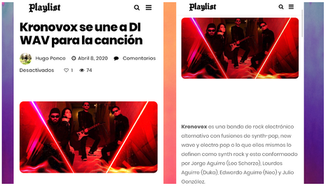 KronoVox en la revista PLAYLIST