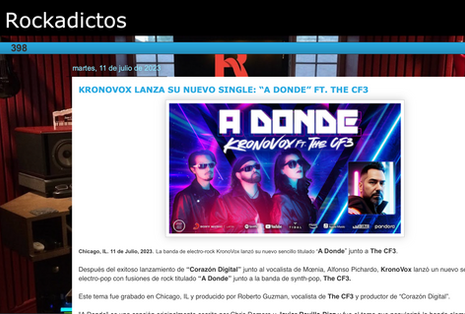 Rockadictos publica nota sobre KronoVox