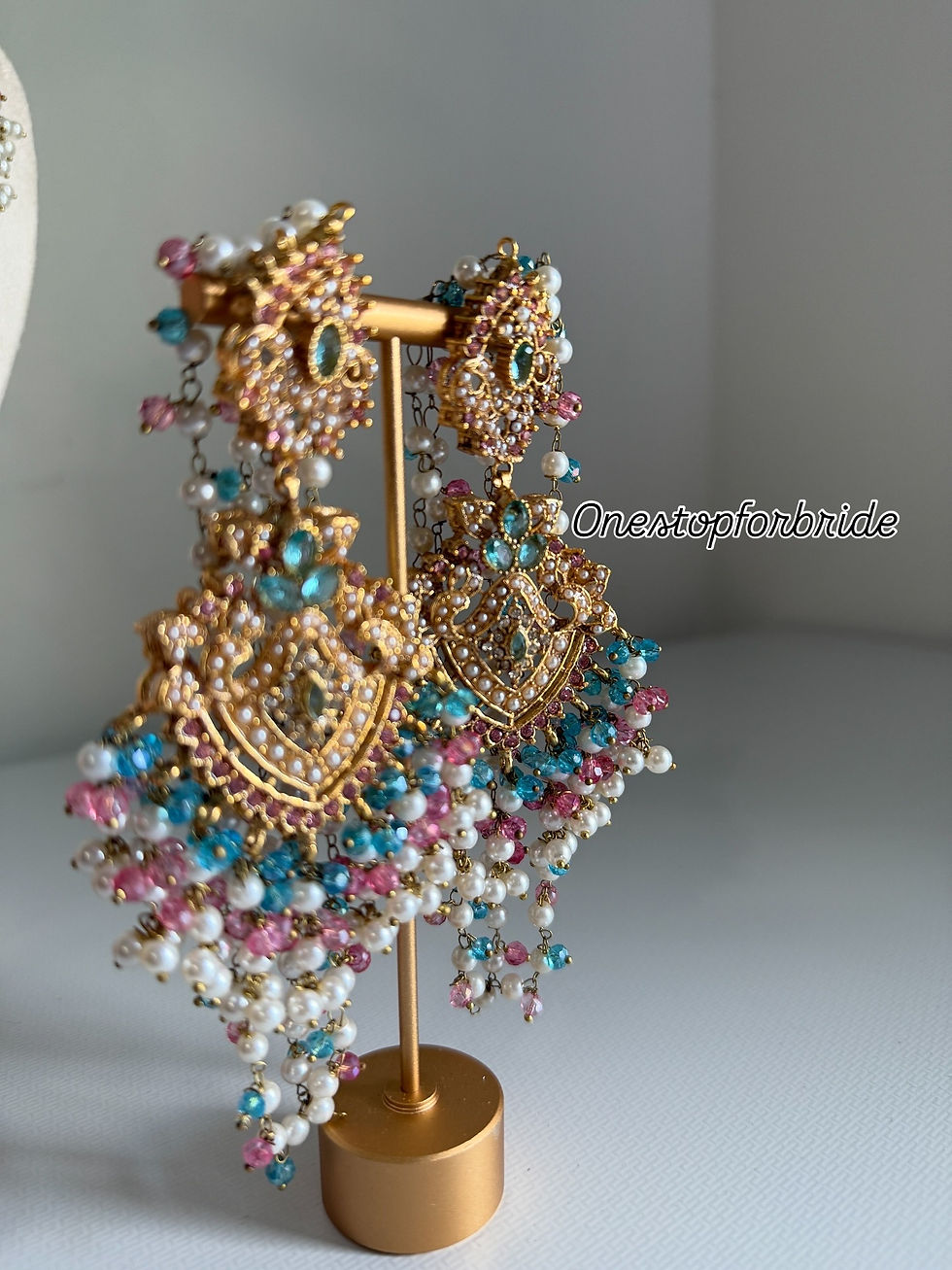 Thumbnail: 💫 Nauratan Multi-Color Bridal Set – 14k Plated 💫