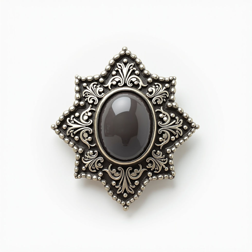 Ornate Inlay Brooch