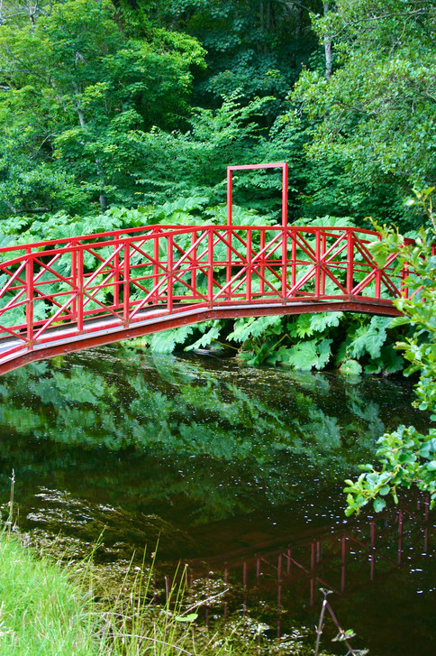 Red Bridge over the Carrowbeg river in the grounds of Westport House