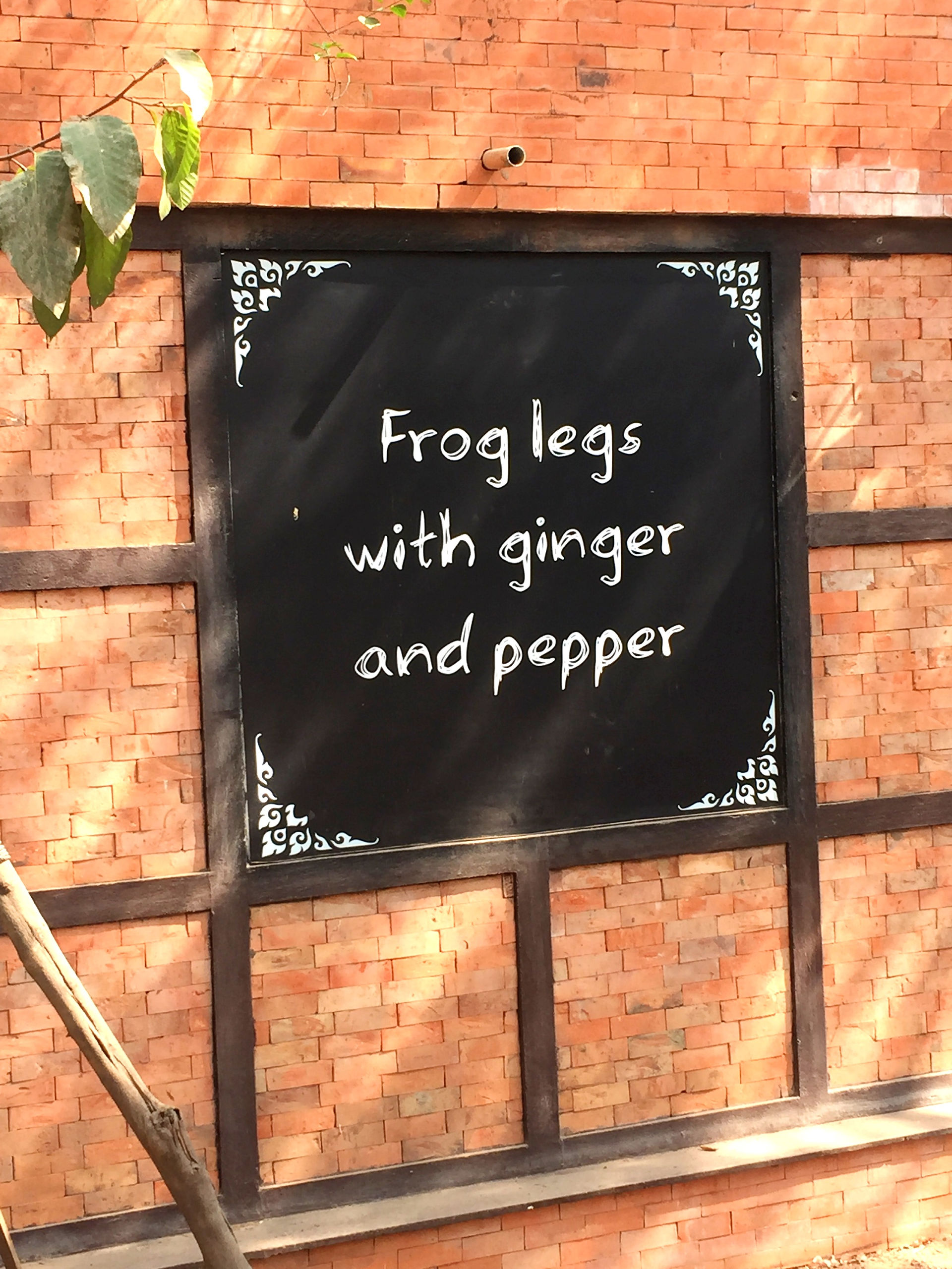 Frog legs for dinner - menu