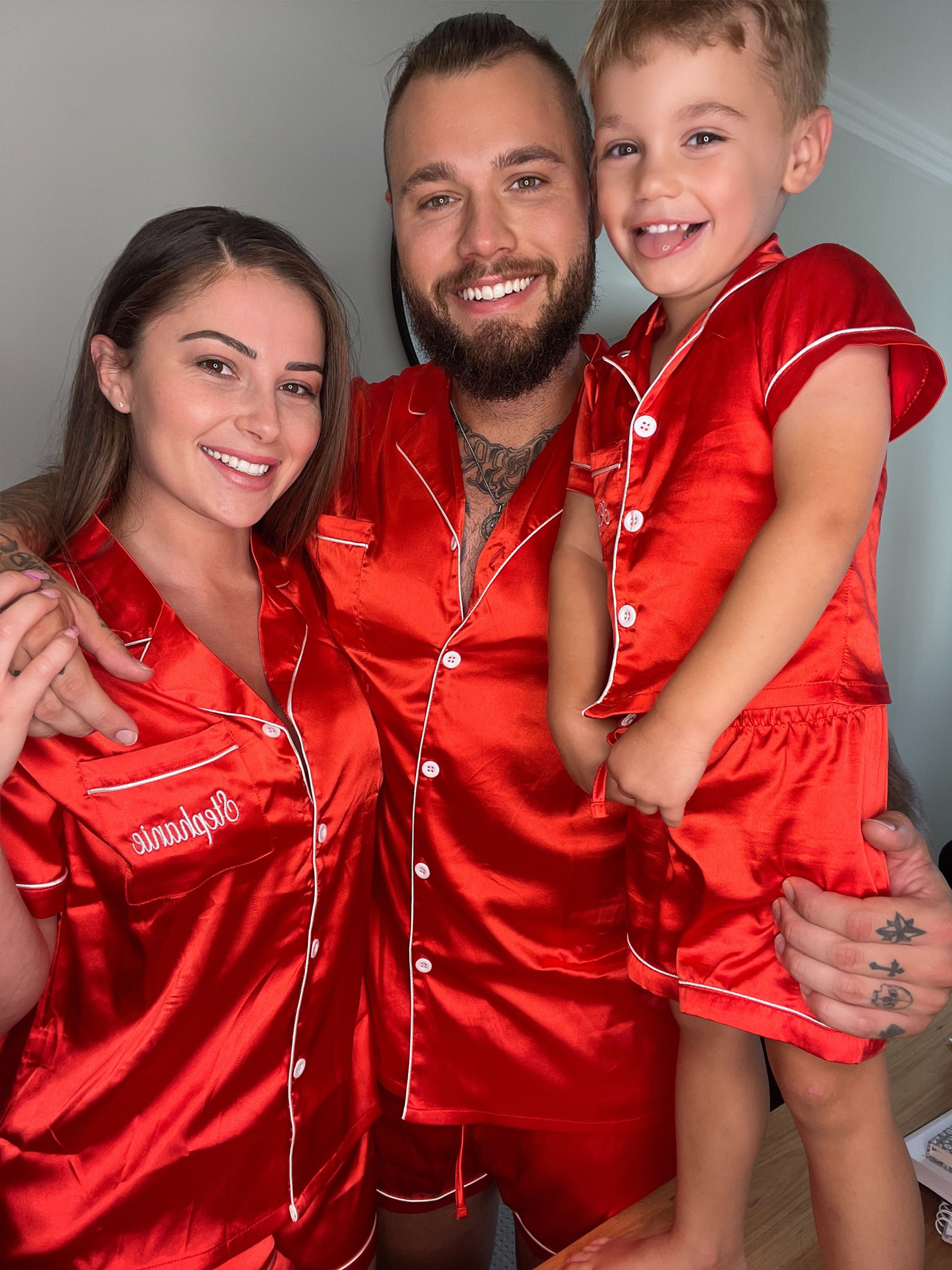 Women's Classic's Red Satin Set