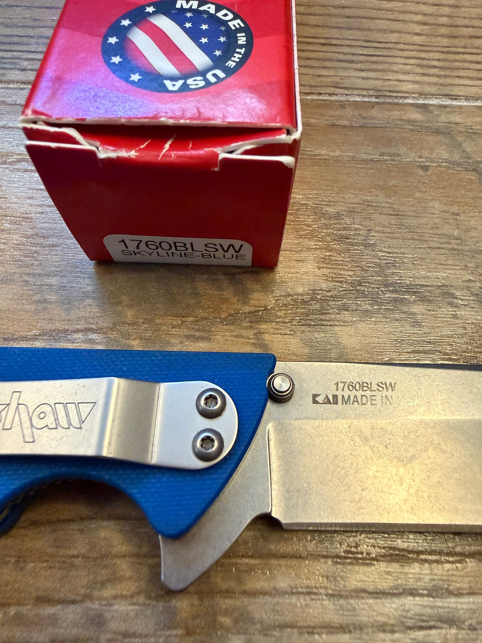Thumbnail: Kershaw 1760BLSW Skyline Blue USA Liner Lock Flipper Knife •Rare•
