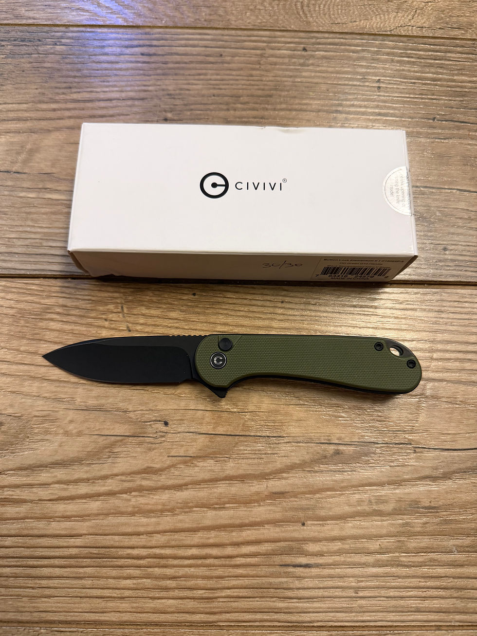 Thumbnail: Civivi Elementum II BAKCA Button Lock Knife OD Green G10 Blade EDC Folding Tool