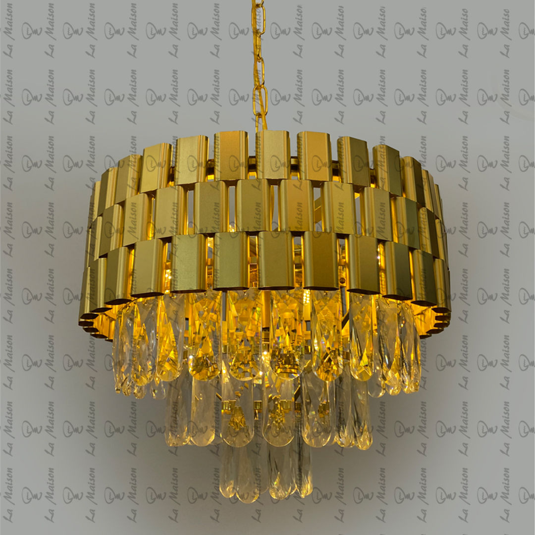 نجفه كريستال ذهبى دائرى 40سم