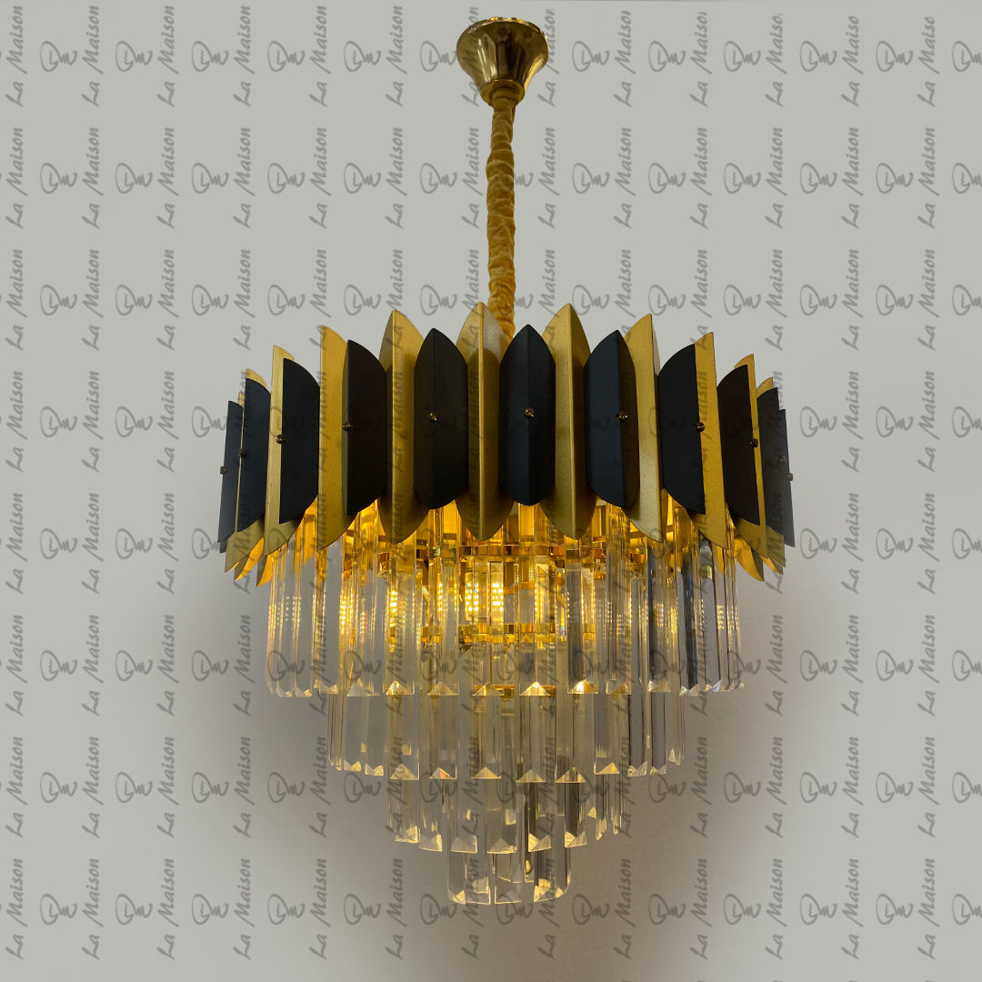 نجفه كريستال مدرج اسود دائرى 50سم