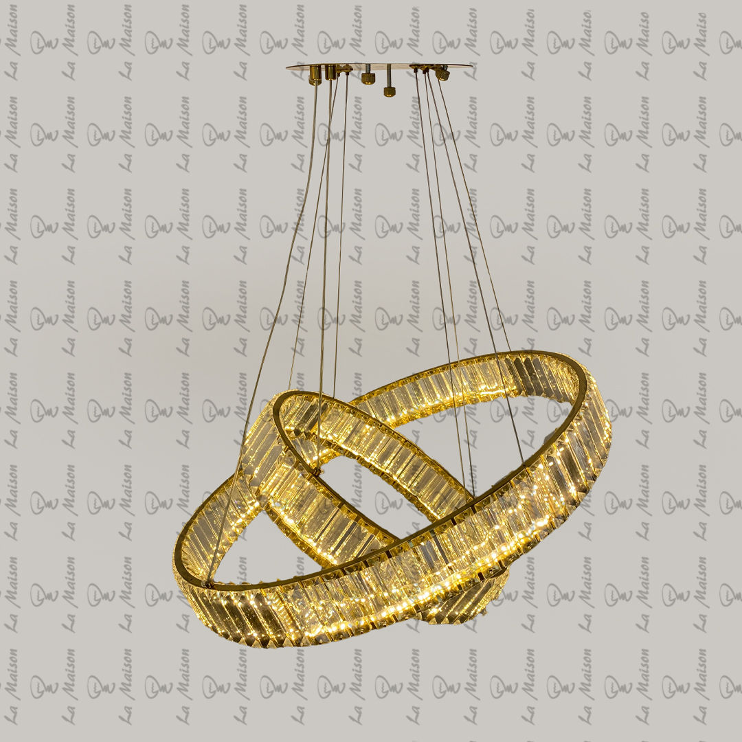 نجفه ليد كريستال ذهبى دوائر