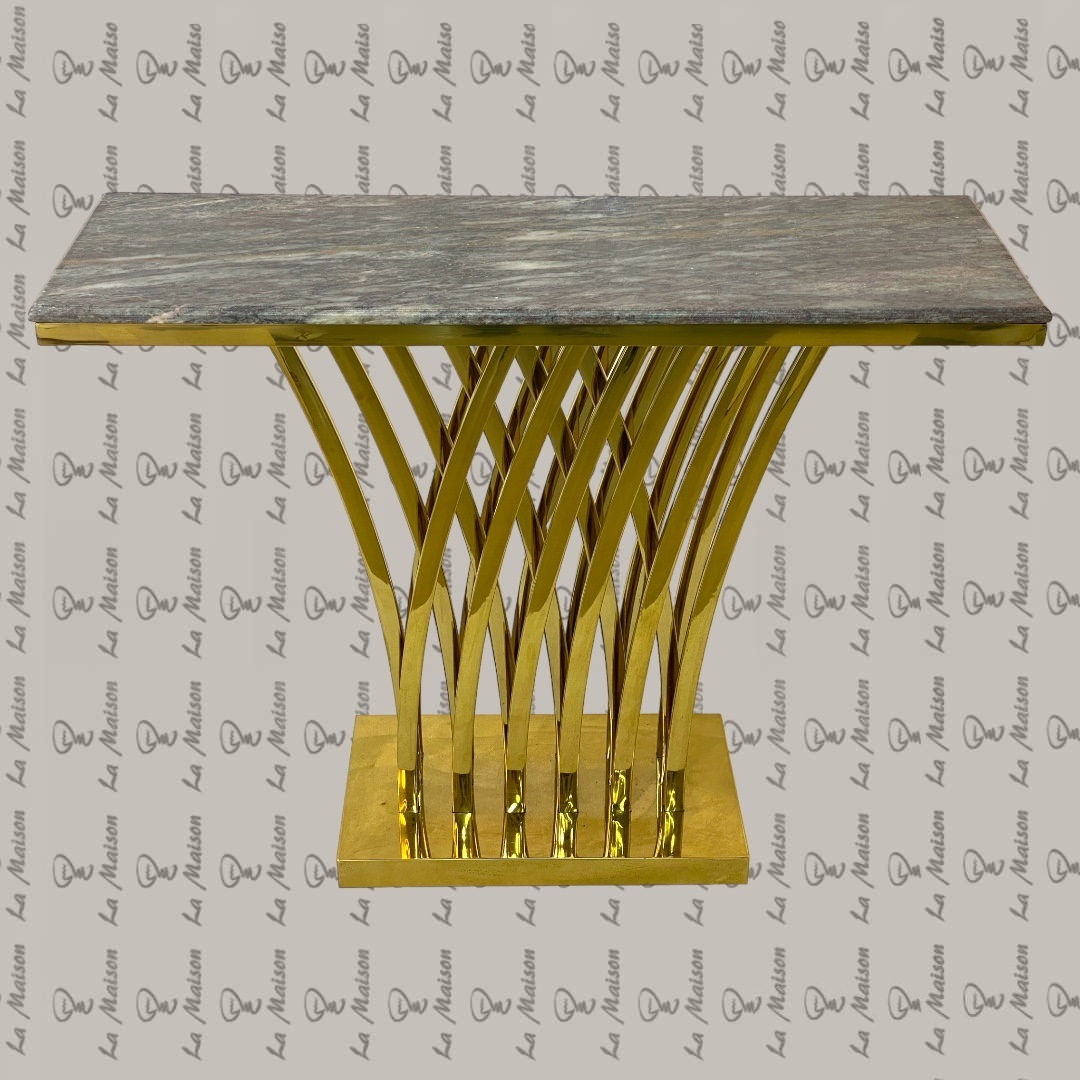 كونسول ستانلس (قطاعات متداخله) رخام بنى