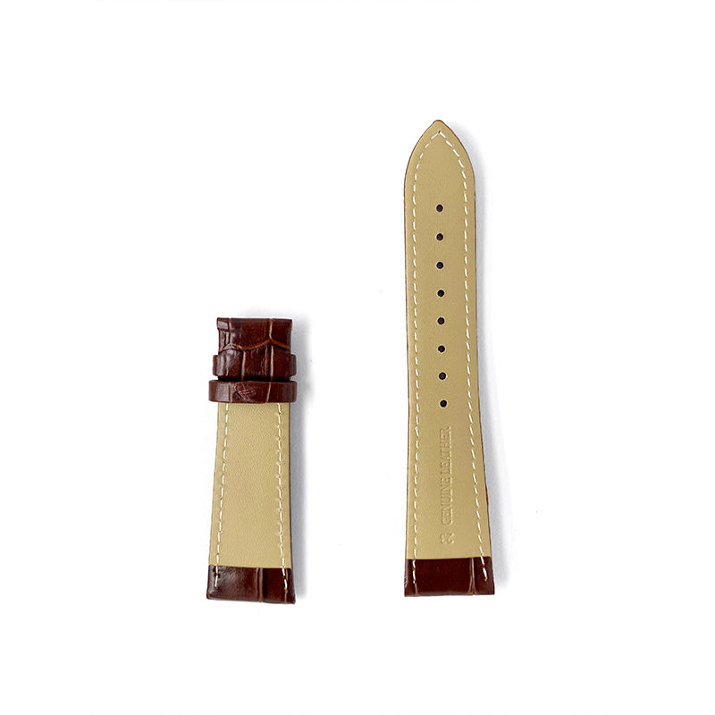 Thumbnail: 23mm Brown Embossed Leather Watch Strap